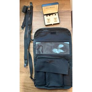 After Hours Gold & Black Onyx Cufflinks Studs Set, Shirt Stays & Organizer Case
